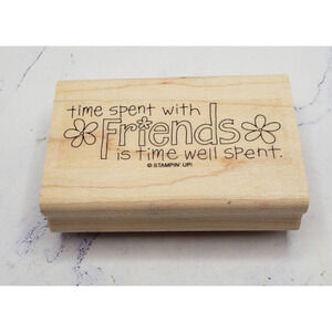 Stampin Up Time Spent With Friends Spring Floral Wood Mounted Rubber Stamp